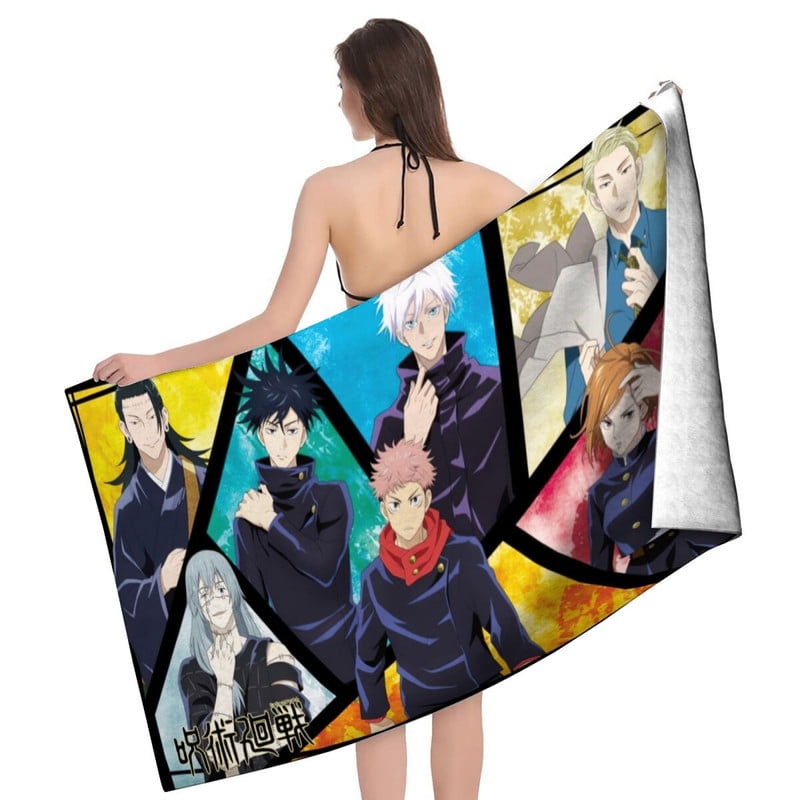 Jujutsu Kaisen Gifts Beach Towel for Women Girl Birthday Inspired Fan Bath Outdoor Music Lover
