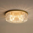 thumbnail image 4 of Gold Modern Crystal Chandelier,8-Light Round Flush Mount Crystal Ceiling Light Fixtures Adjustable Hanging Lighting Pendant Light Fixture for Dining Room Living Room, 4 of 9