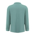 thumbnail image 4 of TTUHYWXI Womens Button Down Shirts Cotton Dress Shirt Long Sleeve Oversized Boyfriend Solid Tunic Tops with Pockets (Light Green, XL), 4 of 6