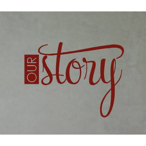 Family Saying Our Story Wall Decals Sticker Vinyl Letters, 23x17-Inch, Red
