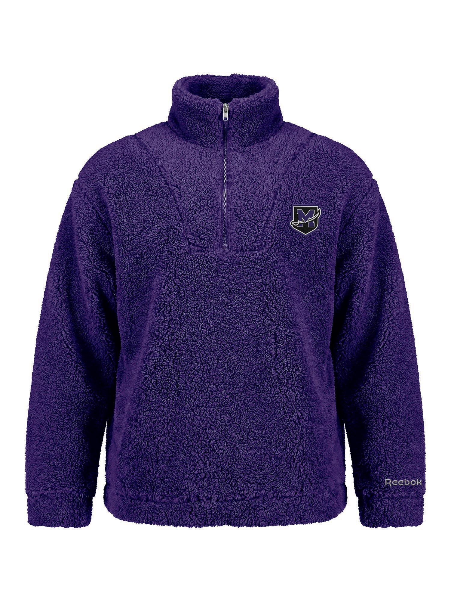 Mount Union Purple Raiders Reebok Womens Relaxed Fit Qtr Zip Sherpa Pullover