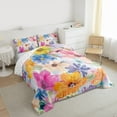 thumbnail image 3 of Manfei Chic Colorful Flowers Full Size Comforter Sets 3-Piece for Adults Girls Boys,Vintage Aesthetics Bedding Comforter Set,Spring Garden Lightweight Bedding Sets,Luxury Bedroom Decor,Reversible, 3 of 8