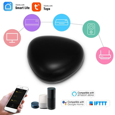 WiFi-IR Remote IR Control Hub Wi-Fi() Enabled Infrared Universal Remote Controller For Air Conditioner TV Set Top Box Using Tuya Smart Life APP Compatible with Home Voice (The Best Universal Remote App)