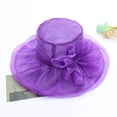 thumbnail image 4 of SPRING PARK Women's Foldable Double Layer Organza Church Kentcky Derby Fascinator Bridal Tea Party Wedding Lace Flower Hat, 4 of 7