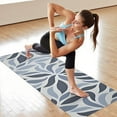 thumbnail image 6 of Blue Leaf Shaped Floral Pattern Hot Yoga Mat Towel Non Slip for Hot Yoga - Quick-Drying Yoga Mat Cover with 4 Corner Pockets with Travel Bag - Hot Yoga Towel Non Slip 74"x26", 6 of 6