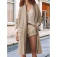 thumbnail image 2 of Women'S Long Cardigan Sweaters Chunky Open Front Oversized Slouchy Knit Fall Trendy Coatigan Jackets Khaki L, 2 of 5