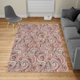 thumbnail image 2 of East Turkish Area Rug, Modern Autumn Season Wavy Holiday Festival Celebration Oriental Art Print, Soft Carpet for Living Room Decor with Distressed Look, 2.6' x 5', Salmon White, by Ambesonne, 2 of 4