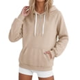 thumbnail image 5 of Jsaierl Women's Quarter Zip Hoodies Cute Solid Color Hooded Sweatshirt Lightweight Basic Pullover Cotton Jogging Long Sleeve Tops, 5 of 7