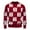 Red, variant on Men's Mock Neck Sweater Checkered Patchwork Knit Long Sleeve Casual Pullover Fall Winter Top Red