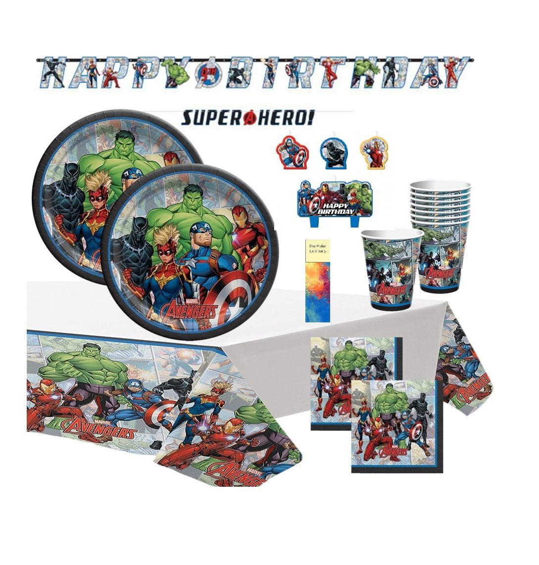 Marvel Avengers Birthday Party Supplies with Banner