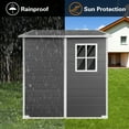 thumbnail image 2 of 6ft x 6ft Plastic Outdoor Storage with Floor and Lockable Door Plastic Garden Shed for Backyard, Lawn, Gray, 2 of 7