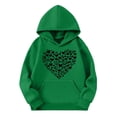thumbnail image 2 of Bnwani Kids Hoodies Girls Crew Neck Long Sleeve Pockets Sports Sweatshirt Hearts Graphic Printed Tops Pullover, 2 of 4