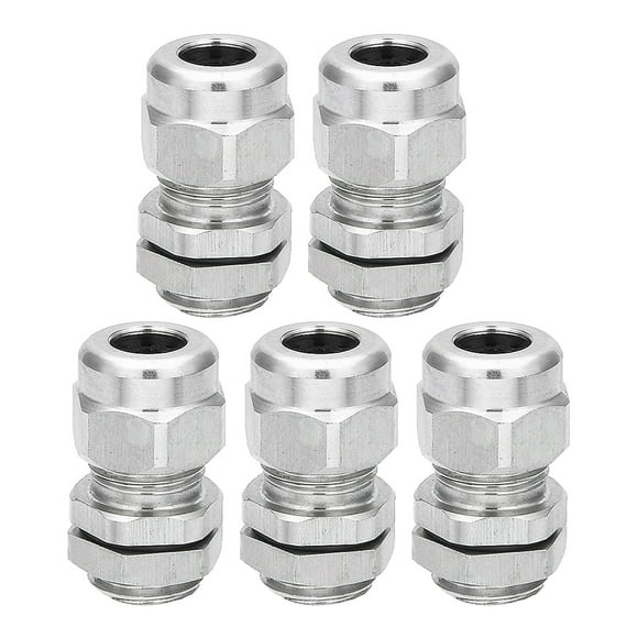 Unique Bargains 5PCS M12 x 1.5 Metal Waterproof Connector Fastener Locknut Stuffing Cable Gland
