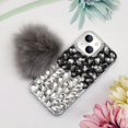 thumbnail image 4 of Compatible with iPhone 14 Bling Case Luxury 3D Sparkle Diamond Crystal Rhinestones for Women Girls Glitter Case with Cute Furry Plush Ball Pendant Soft TPU Bumper Shiny Gemstone Cover, 4 of 13
