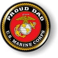 thumbnail image 2 of BestLicensePlateFrames - U.S. Marine Corps Proud Dad, USMC 3D Domed CAR Emblem Badge Sticker Flexible - Official U.S. Marine Corps Licensed Product, 2 of 6