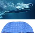 thumbnail image 4 of Swimming , Ear Protection Elastic PU Swim  Bathing  Swimming Hat Bright Color  For Men For Swimming For Women For Bathing Pearl Blue, 4 of 8