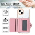 thumbnail image 3 of Compatible with iPhone 13 Wallet Case with Card Holder, Back Flip Folio PU Leather Kickstand Card Slots Case for Women Girls, Double Magnetic Clasp Cover For iPhone 13,Lightpurple, 3 of 6