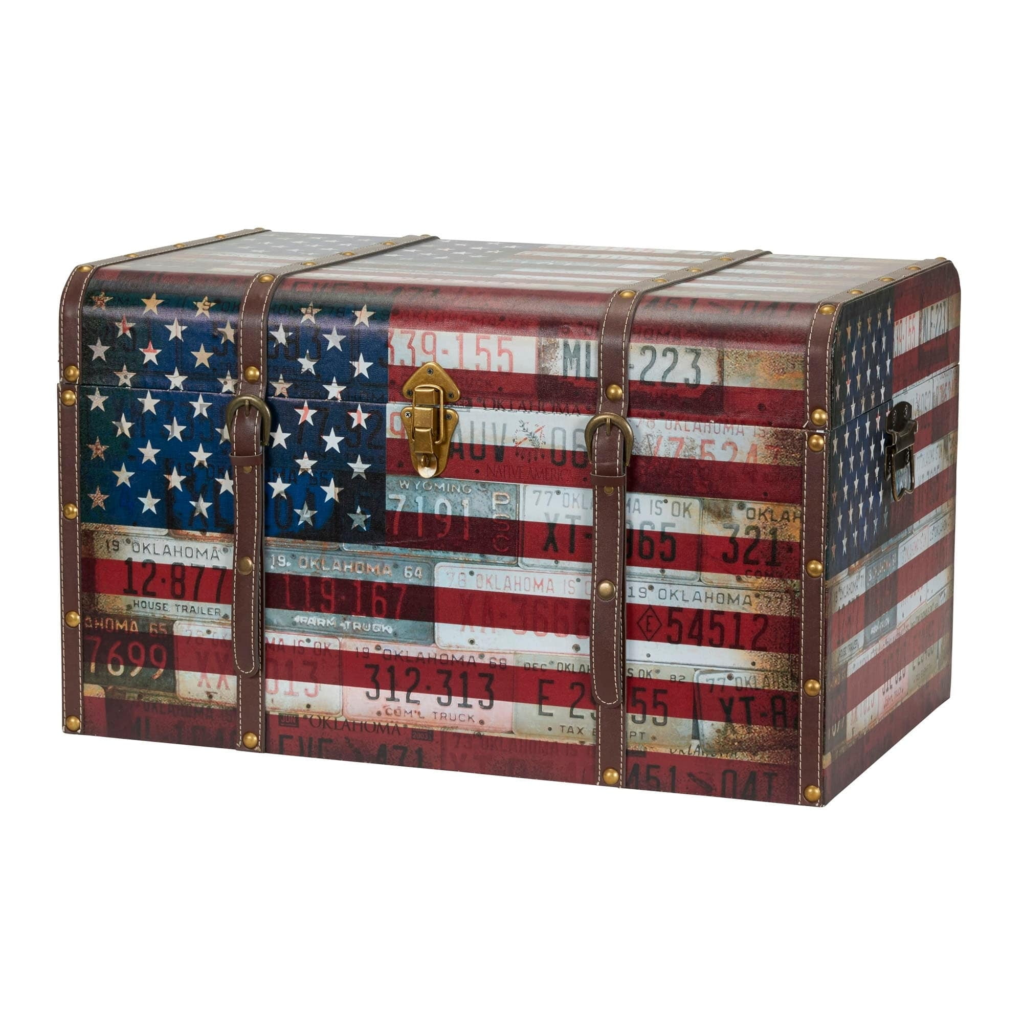 Household Essentials Jumbo Decorative Home Storage Trunk, Americana