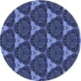 thumbnail image 1 of Ahgly Company Machine Washable Indoor Round Transitional Blue Area Rugs, 7' Round, 1 of 7