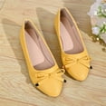 thumbnail image 5 of IEMIEMIEM Women's Bow Knot Ballet Flats 2026 Pointed Toe Casual Slip On Ballet Shoes Comfortable Soft Sole Dress Shoes for Work Office Wedding Walking Yellow 6.5 Wide, 5 of 6