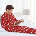 thumbnail image 6 of Hirioo Christmas Santa Cartoon Snowman A for Men's Pajama Sets 2 Piece Pjs Men's Long-Sleeved Pajama Set Button Down Sleepwear,S-XXL-Medium, 6 of 7