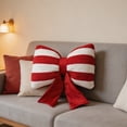 thumbnail image 6 of Bow Pillow Faux Striped Throw Pillow with Core 30x45cm Modern Cute Cushion for Sofa Bed, 6 of 8