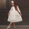 thumbnail image 3 of PENGXIANG Enfants en Bas Âge Bébé Filles Dentelle Robe de Mariée Robe de Soirée Robe de Princesse Blanche 5-6 Ans, 3 of 6