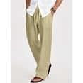 thumbnail image 3 of GENTS BLISS Linen Men Pants Elastic Waist Drawstring Pants for Men Casual Beach Men Pants with Pocket, 3 of 10