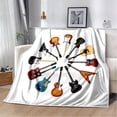 thumbnail image 3 of Manta artística de guitarra eléctrica clásica, manta de franela, manta de felpa para sala de estar, funda de sofá de camas para dormitorio, 3 of 4