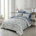 thumbnail image 2 of Blue Paisley Comforter Set Full Size 7 Pieces Bed in a Bag Comforter Boho Paisley Pattern Bedding Set Pillowcases, 2 of 6
