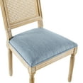 thumbnail image 4 of Christopher Knight Home Vintage Upholstered Dining Chairs, Cane Backrest, Solid Wood Frame, Denim Blue, Set of 2, 4 of 7