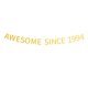thumbnail image 1 of Impresionante Desde 1994 Banner Preencordado Feliz 31 Cumpleaños Banner Dorado Brillante 31 Treinta Y Un Años Decoraciones De Fiesta De Cumpleaños Para Hombres Y Mujeres, 1 of 5