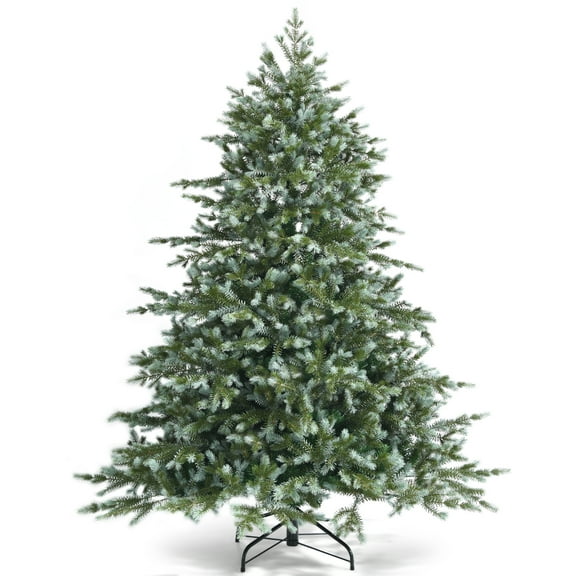Patiojoy 6ft Evergreen Artificial Christmas Tree, Mixed PE & PVC Tree Metal Stand Included, Unlit Xmas Tree for Holiday Festival