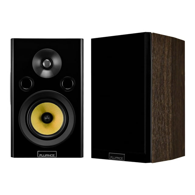 Fluance Signature HiFi 2-Way Bookshelf Surround Sound Speakers for 2-Channel Stereo Listening or Home Theater System - Natural Walnut/Pair (HFSW)