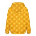 thumbnail image 4 of Women's Polka Dot Print Drawstring Hooded Sweatshirt with Pocket, Soft Breathable Long Sleeve Casual Pullover for Spring Autumn Streetwear, Beach Vacations and Daily Fashion Yellow S, 4 of 8