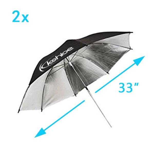 45W Professional Photography Lighting Kit - Soft Light Box with White/Silver/Black Umbrellas, Complete Studio Setup with Background Stand & Carry Bag