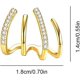 thumbnail image 2 of Orejas De Garra Para Mujer, Pendientes De Circonitas, Orejas De Regalo De Misa De Plata, Oro (2 Pares), 2 of 5