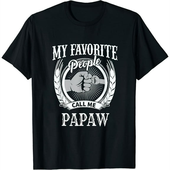 My Favorite People Call Me Papaw Grandpa Womens T-Shirt Black S