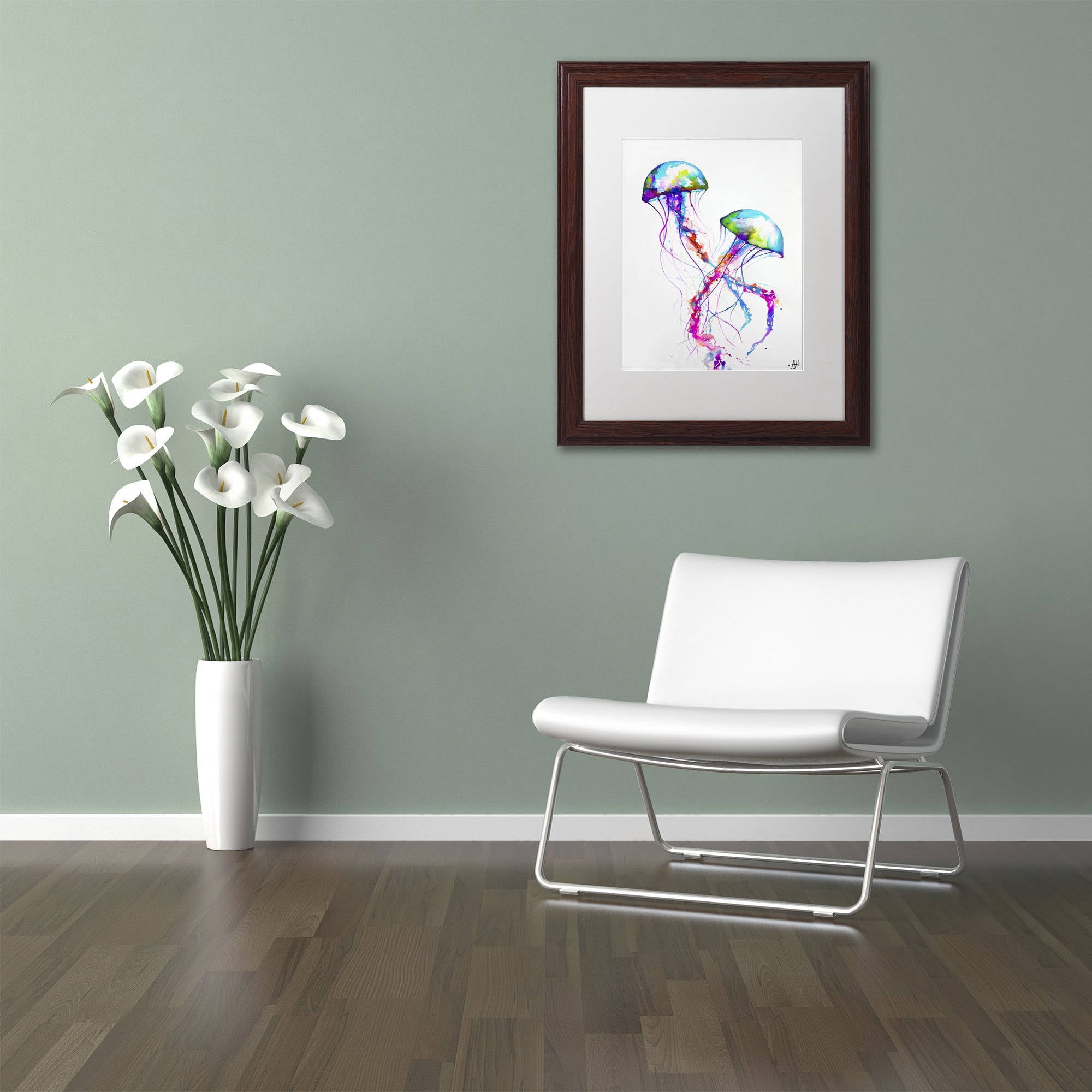 Trademark Fine Art 'Narasumas' Canvas Art by Marc Allante, White Matte, Wood Frame