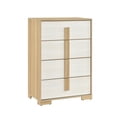 thumbnail image 2 of Miekor Furniture Contemporary Natural and White Finish 4-Drawer Storage Chest Wooden Bedroom Furniture 1pc 04336, 2 of 7