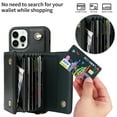 thumbnail image 5 of ELEHOLD Crossbody Wallet Case for iPhone 14 Pro PU Leather Double Buttons Shockproof Flip Cover with Detachable Shoulder Strap Card Slots Kickstand,Green, 5 of 9