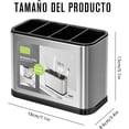 thumbnail image 4 of Organizador de Cubiertos, Estante para Cubiertos de Acero Inoxidable, Caja de Almacenamiento de Cubiertos, Escurridor de Cubiertos, 4 Compartimentos, 4 of 4