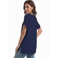 thumbnail image 6 of Women's Tshirts Casual V Neck Short Sleeve Loose Summer Tunic Tops, 6 of 6
