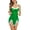 Green, variant on Christmas Lingerie for Women Sexy Red Santa Lace Chemise V Neck Sleepwear