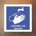thumbnail image 2 of Señalamiento: "Favor de lavarse las manos", en azul y blanco. Plástico estireno calibre 40, ideal para interior y exterior, 20 x 20 cm. Señalética, Letrero, Señal de seguridad cuadrada, contingencia., 2 of 4