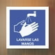 thumbnail image 2 of Señalamiento: "Favor de lavarse las manos", en azul y blanco. Plástico estireno calibre 40, ideal para interior y exterior, 20 x 20 cm. Señalética, Letrero, Señal de seguridad cuadrada, contingencia., 2 of 4