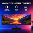 thumbnail image 6 of Deco Gear 34" 180Hz Gaming Monitor, 3440x1440 Adaptive Sync HDR - No Speakers, 6 of 9