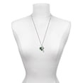 thumbnail image 3 of Delight Jewelry Silvertone Large 2-D Claddagh on Green Heart Silvertone Forever Bar Charm Necklace, 23", 3 of 4
