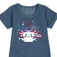 thumbnail image 3 of Instant Message - Americana - Axolotl Celebrating with Fireworks - Toddler & Youth Girls Fleece Dress, 3 of 6
