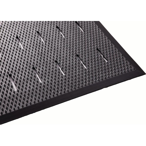 Guardian Free Flow AntiFatigue Floor Mat, Rubber, 3'x4', Black